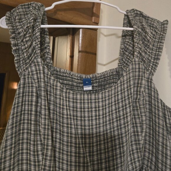 Old navy, green gingham print dress, size Xl - Picture 2 of 6